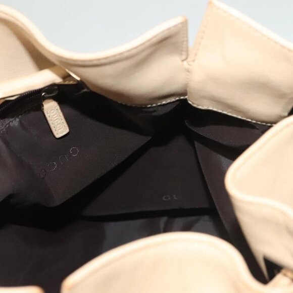 GUCCI Shoulder Bag Leather Beige Silver Auth bs27650 - Picture 13 of 16